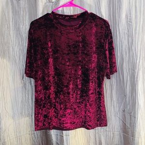 Crushed velvet burgundy shirt